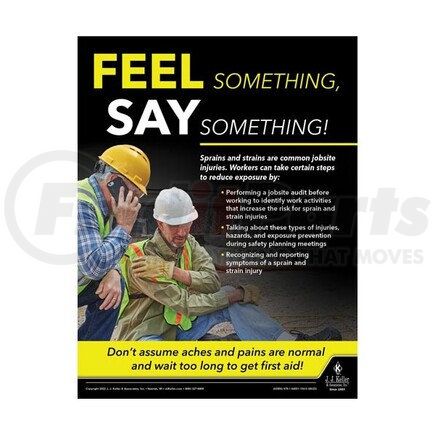 JJ KELLER 63956 Construction Safety Poster - Feel Something Say Something
