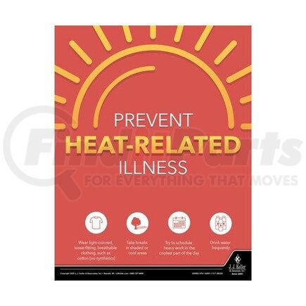JJ KELLER 63992 Driver Awareness Safety Poster - Prevent Heat-Related Illness