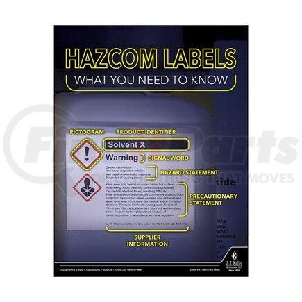 JJ KELLER 64002 Workplace Safety Training Poster - Hazcom Labels What You Need to Know