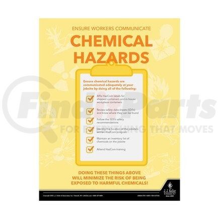 JJ KELLER 64024 Construction Safety Poster - Unsure Workers Communicate Chemical Hazards