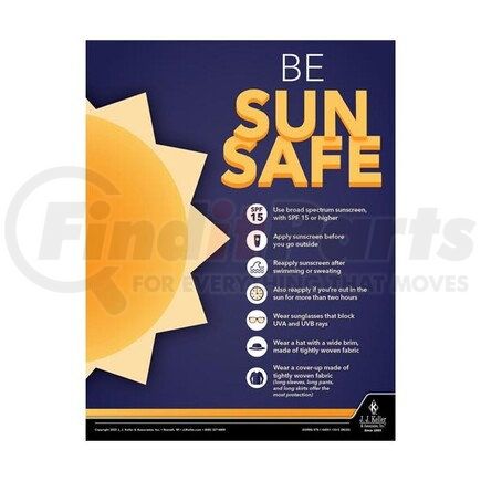 JJ Keller 63999 Health & Wellness Awareness Poster - Be Sun Safe