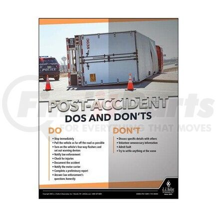 JJ KELLER 64060 Driver Awareness Safety Poster - Post-Accident Dos and Don'ts