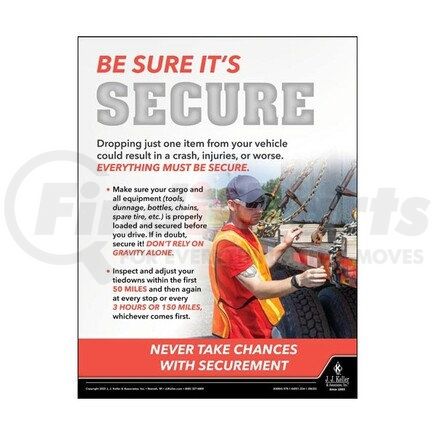 JJ KELLER 64064 Motor Carrier Safety Poster - Be Sure It's Secure