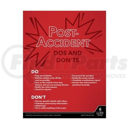 JJ Keller 64069 Transportation Safety Poster - Post Accident Dos and Don'ts