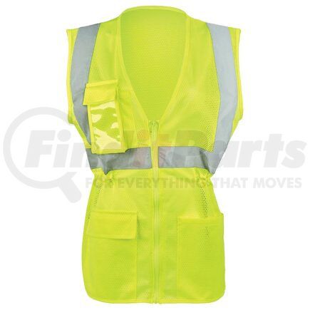 JJ Keller 66552 SAFEGEAR™ Women’s Fit Hi-Vis Type R Class 2 Safety Vest - 5X, Lime, Zipper Closure with Vertical Reflective Tape