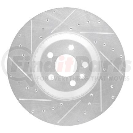 Dynamic Friction Company 631-11033L Brake Rotor - Drilled and Slotted - Silver