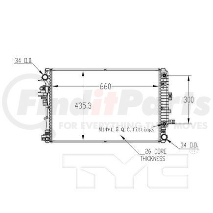 TYC 13574  Radiator Assembly