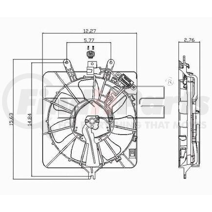 TYC 611010 Cooling Fan Assembly