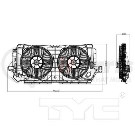 TYC 624240  Cooling Fan Assembly
