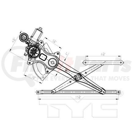 TYC 660401  Power Window Motor and Regulator Assembly