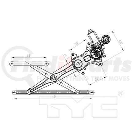 TYC 660402 Power Window Motor and Regulator Assembly