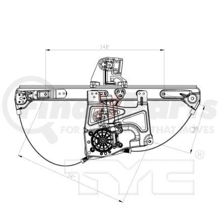 TYC 660424  Power Window Motor and Regulator Assembly