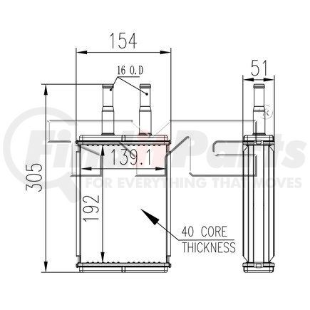 TYC 96112  HVAC Heater Core