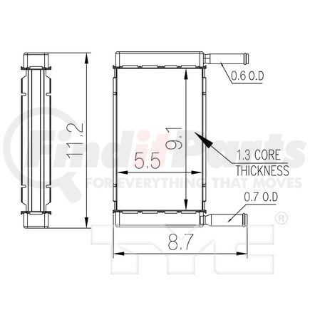 TYC 96120  HVAC Heater Core