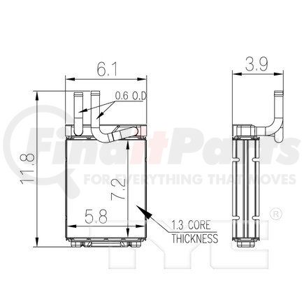 TYC 96124 HVAC Heater Core