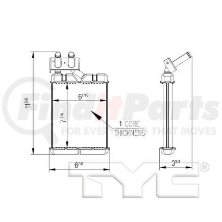 TYC 96115  HVAC Heater Core