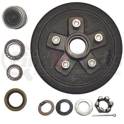 Power10 Parts 12-545-138 10in Brake Drum Kit for 3500 lb Trailer Axle, 5-Lug