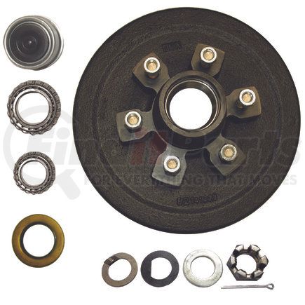 Power10 Parts 12-655-342 12in Brake Drum Kit for 5200 lb Trailer Axle with 2-1/4in Seal, 6 x 1/2in Studs