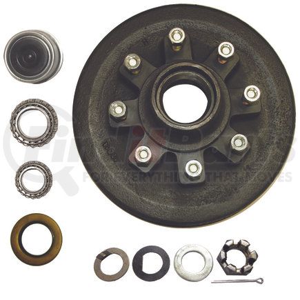 Power10 Parts 12-865-342 12in Brake Drum Kit for 7000 lb Trailer Axle with 2-1/4in Seal, 8 x 1/2in Studs
