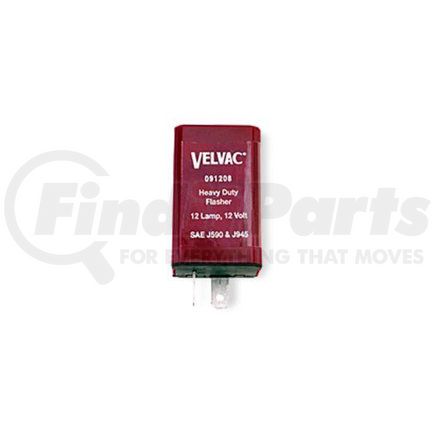 VELVAC 091208 - multi-purpose flasher - 2 terminals, red, 2-12 lamp rating, 70-120 flash rate fpm, 25 amp rating | electronic flasher | multi-purpose flasher