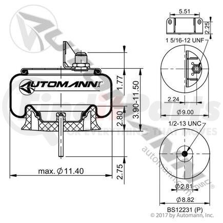 Automann AB1DK20G-9622 AIR SPRING ROLLING LOBE