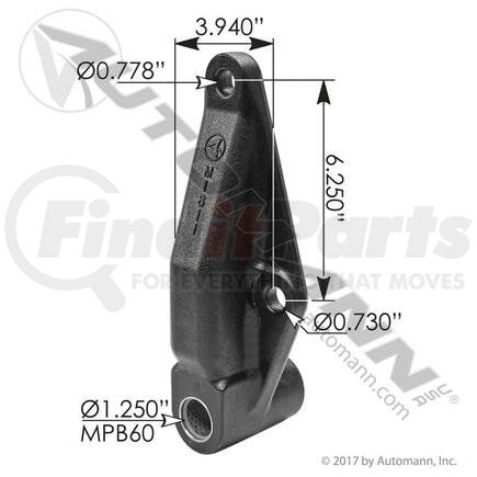 Automann M1811 Leaf Spring Hanger Peterbilt Rear of Front, Aluminum