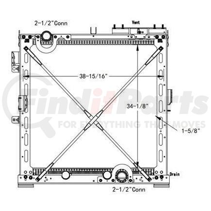 Navistar HDC011266PAF Design Style  Plastic Aluminum With FrameHeight  34 1/8 InchesWidth  38 15/16 InchesDepth  1 5/8 InchesInlet  2 1/2 Inch ConnectionOutlet  2 1/2 Inch ConnectionEngine Oil Cooler  NoTrans Oil Cooler  NoMake  Navistar  InternationalModel