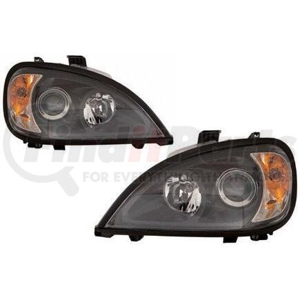 Freightliner HDL00039 Headlight Set - Black, For 1996-2015 Freightliner Columbia