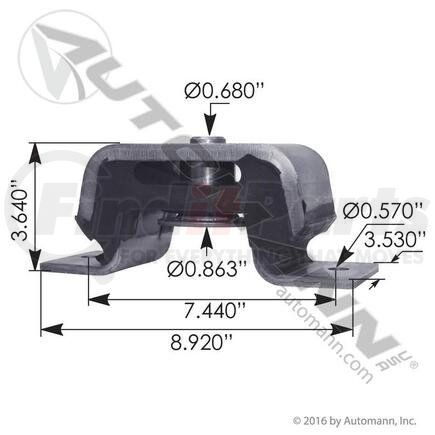 Automann M17528 Engine Motor Mount - Rear, For Mack CH, CL, CX, CV, RB, RD