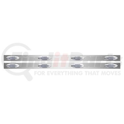 TRUX TK-1309LFC. Cab Panel with 8 Clear Flatline LEDs - Stainless - Kenworth W900 1995-2010