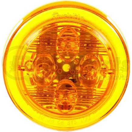 Paccar 10385Y Marker Light - 10 Series, Yellow, Round, Low Profile, LED, 8 Diodes, Grommet Mount, Fit N' Forget, 12V