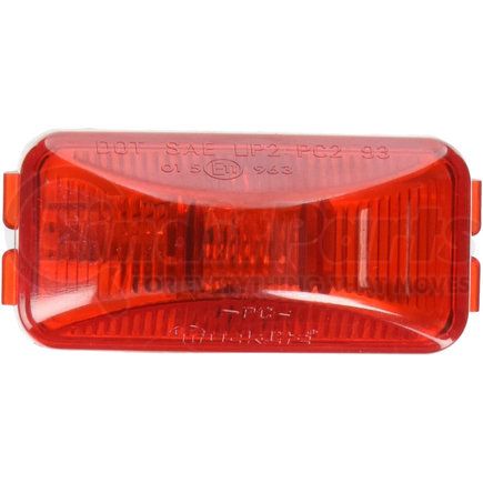 Paccar 15200R Marker Light - 15 Series, Red, Rectangular, Incandescent, 12V, Polycarbonate