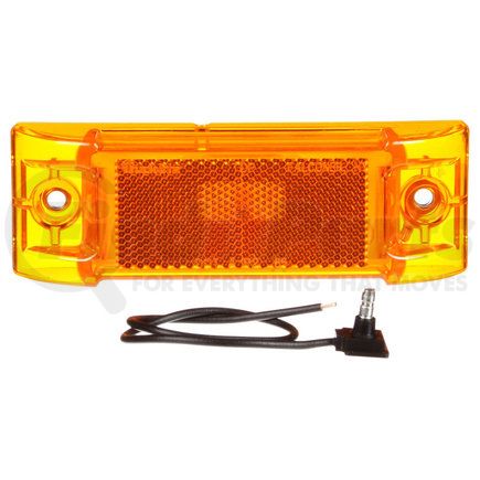 Paccar 21002Y Marker Light - Super 21, Yellow, Rectangular, Incandescent, 1 Bulb, Reflectorized, 2-Screw Mount