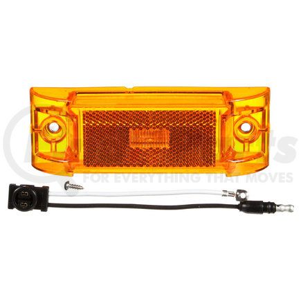 Paccar 21051Y Marker Light - 21 Series, Yellow, Rectangular, LED, 12V, Polycarbonate, Fit N' Forget