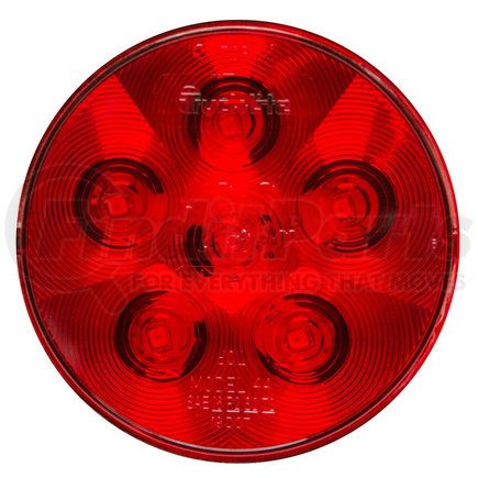 Paccar 44302R Brake / Tail / Turn Signal Light - Super 44, Red, Round, LED, 6 Diodes, Grommet Mount, Fit N' Forget, 12V