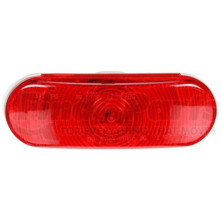 Paccar 60002R Brake / Tail / Turn Signal Light - Super 60, Red, Oval, Incandescent, 1 Bulb, Grommet Mount, PL-3, Stripped End/Ring Terminal, 12V