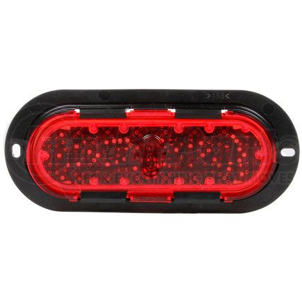 Paccar 60256R Brake / Tail / Turn Signal Light - 60 Series, Red, Oval, LED, 26 Diodes, Black Flange Mount, Fit N' Forget, 12V