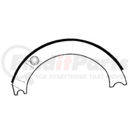 Haldex GG4317EHMR Drum Brake Shoe and Lining Assembly - Front, Relined, 1 Brake Shoe, without Hardware, for use with Eaton Single Anchor Ford, Offset Pin (High Mount) Applications