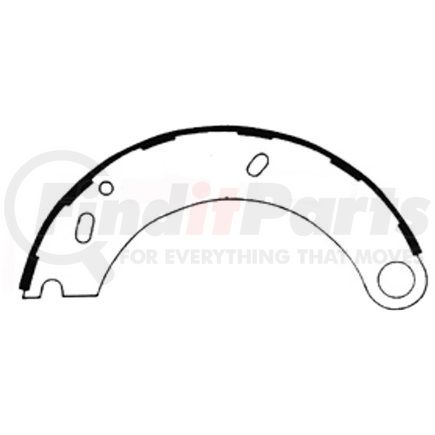 Haldex GR1308458R Drum Brake Shoe and Lining Assembly - Front, Relined, 1 Brake Shoe, without Hardware, for use with Wagner Front Axle Applications