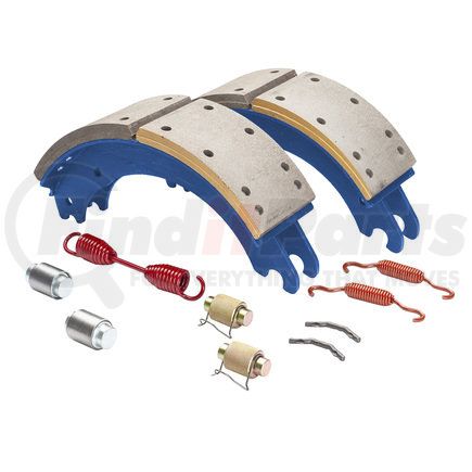 Haldex GG4524QJ Drum Brake Shoe Kit - Front, New, 2 Brake Shoes, with Hardware, FMSI 4524, for Meritor "Q" Current Design Applications