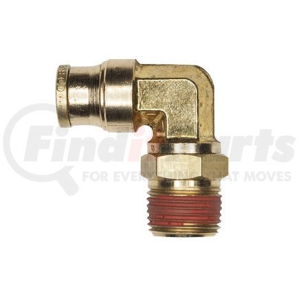 Haldex APB69S4X4 Air Brake Air Line Connector Fitting - Male 90° Elbow, Swivel, 1/4 Tube Size, 1/4 Pipe Thread