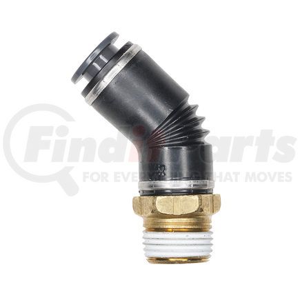 Haldex APC54S4X6 Air Brake Air Line Connector Fitting - Male 45� Elbow, Swivel, 1/4 Tube, 3/8-18 Pipe Thread