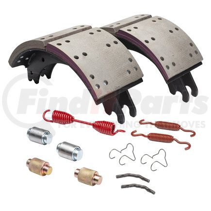 Haldex GD4707QG Drum Brake Shoe Kit - Remanufactured, Rear, Relined, 2 Brake Shoes, with Hardware, FMSI 4707, for use with Meritor "Q" Plus
