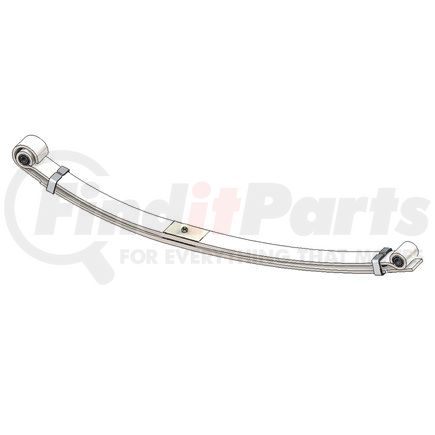 Power10 Parts 46-1242-ME Leaf Spring Assembly - 4500 Load Rate, 3" Width, Front Axle, 2 Leaves, Berlin Eye, RB212 Bushings