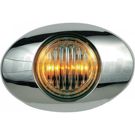 Paccar 00212236P Marker Light - Yellow, Clear Lens, Oval, LED, 2 Diodes, 0.180 Male Bullet, Surface Mount