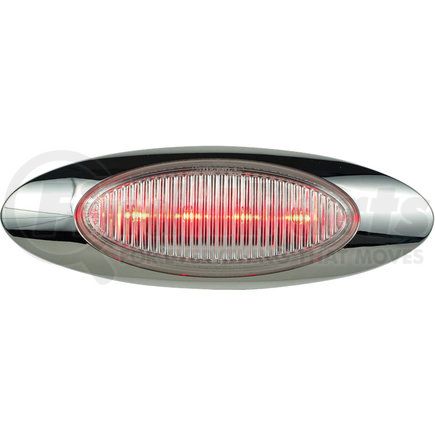 Paccar 00212338P Marker Light - Red, Clear Lens, Oval, 4 Diodes, 0.180 Male Bullet, Surface Mount