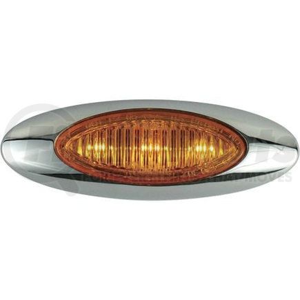 Paccar 00212704P Marker Light - Yellow, Oval, LED, 3 Diodes, 0.180 Male Bullet, Surface Mount