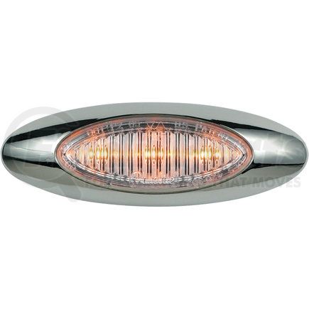 Paccar 00212706P Marker Light - Yellow, Clear Lens, Oval, 3 Diodes, 0.180 Male Bullet, Surface Mount