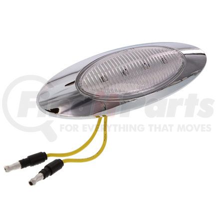 Paccar 00212336P Marker Light - Yellow, Clear Lens, Oval, LED, 4 Diodes, 0.180 Male Bullet, Surface Mount