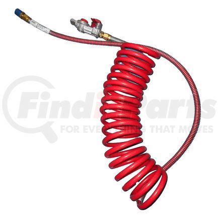 Paccar HE23811 Air Line Coiled Cable - Red, 40"/6" Lead Length, 15 ft. Overall Length